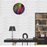 yanfind Fashion PVC Wall Clock Art Motion Creativity Rainbow Design Artistic Dynamic Futuristic Impression Motley Mute Suitable Kitchen Bedroom Decorate Living Room