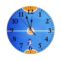 yanfind Fashion PVC Wall Clock Active Activewear Aerial Athlete Basketball Competition Court Drone Energy Female Fitness Mute Suitable Kitchen Bedroom Decorate Living Room
