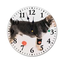 yanfind Fashion PVC Wall Clock Active Adorable Basketball Bell Calm Creature Curious Cute Dog Faith Fauna Mute Suitable Kitchen Bedroom Decorate Living Room