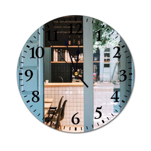 yanfind Fashion PVC Wall Clock Bar Beverage Break Café Cafeteria Chair Chill Clean Coffee Comfort Contemporary Counter Mute Suitable Kitchen Bedroom Decorate Living Room
