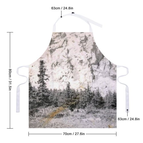 yanfind Custom aprons Mountais Old Vintage Landscape white white-style1 70×80cm