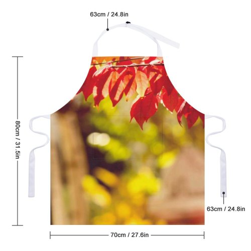 yanfind Custom aprons October Tree Leaves Fall Morning Park Trail November Bushes Autumn white-style1 70×80cm