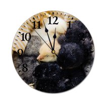 yanfind Fashion PVC Wall Clock Bird Cute Fur Easter Egg Chicken Young Baby Little Tiny Newborn Nest Mute Suitable Kitchen Bedroom Decorate Living Room