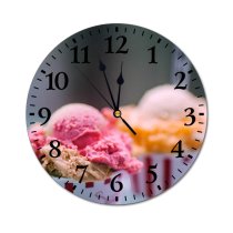 yanfind Fashion PVC Wall Clock Appetizing Assorted Calorie Candy Chocolate Cocoa Confection Confectionery Cool Cup Dairy Mute Suitable Kitchen Bedroom Decorate Living Room