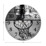 yanfind Fashion PVC Wall Clock Action Active Backboard Basketball Bw Challenge City Cloudy Competition Contemporary Court Daytime Mute Suitable Kitchen Bedroom Decorate Living Room
