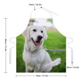 yanfind Custom aprons Adorable Dog Eyes Friendly Fur Grass Outdoors Pet Sit Tongue white white-style1 70×80cm