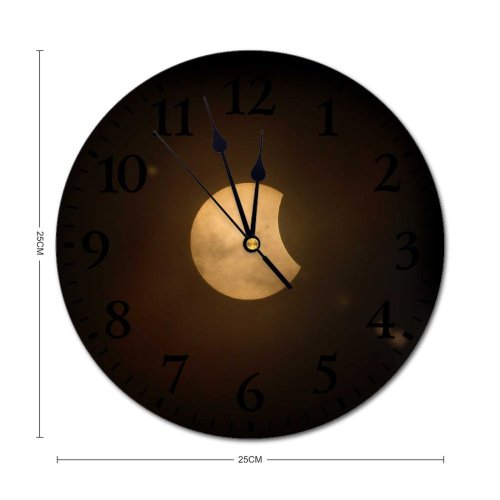 yanfind Fashion PVC Wall Clock Astrology Astronomy Beautiful Dark Clouds Sky Darkness Luna Lunar Night Mute Suitable Kitchen Bedroom Decorate Living Room