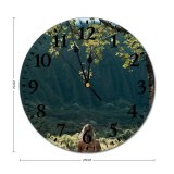 yanfind Fashion PVC Wall Clock Admire Alone Anonymous Asana Balance Calm Casual Enjoy Female Foliage Grassy Mute Suitable Kitchen Bedroom Decorate Living Room