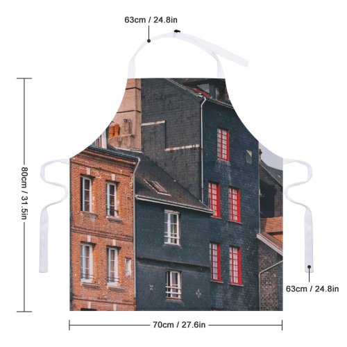 yanfind Custom aprons Accommodation Aged Ancient Architecture Brick Wall Building Calm City Cloudy Design District white white-style1 70×80cm