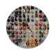 yanfind Fashion PVC Wall Clock Bobbin Diversity Flatlay Organized Rainbow Reel Sewing Sorted Variety Yarn Mute Suitable Kitchen Bedroom Decorate Living Room