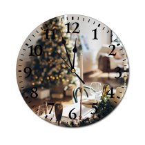 yanfind Fashion PVC Wall Clock Candle Candlelight Christmas Decorations Season Time Tree Contemporary Cozy Family Mute Suitable Kitchen Bedroom Decorate Living Room
