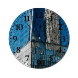 yanfind Fashion PVC Wall Clock Accommodation Architecture Attract Building Capital Center City Cloudless Condominium Construction Contemporary Corporate Mute Suitable Kitchen Bedroom Decorate Living Room