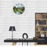 yanfind Fashion PVC Wall Clock Architecture Area Attract Boat Calm Canal City Cityscape Cloudy Coast Destination District Mute Suitable Kitchen Bedroom Decorate Living Room
