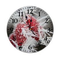 yanfind Fashion PVC Wall Clock Christmas Decoration Flora Flower Frost Needle Outdoors Season Mute Suitable Kitchen Bedroom Decorate Living Room