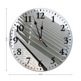 yanfind Fashion PVC Wall Clock Architecture Attract Building Center City Cloudless Complex Construction Contemporary Space Corporate Creative Mute Suitable Kitchen Bedroom Decorate Living Room