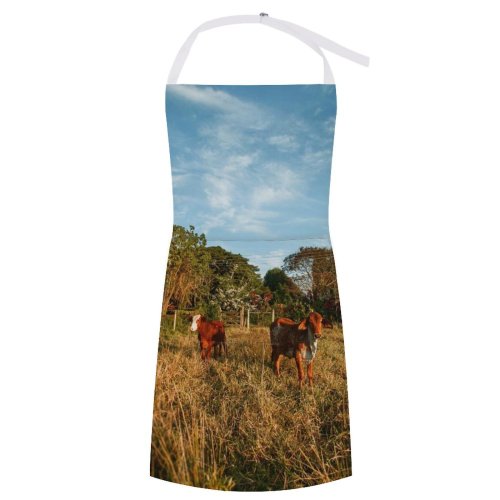 yanfind Custom aprons Adorable Atmosphere Beauty Sky Bovidae Bovine Calf Calm Cattle Charming white white-style1 70×80cm