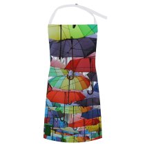 yanfind Custom aprons Art Summer Travel Design Fun Tourism Sunshade Umbrella Rainbow Coloring Nylon white white-style1 70×80cm