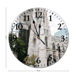 yanfind Fashion PVC Wall Clock Aged America Ancient Architecture Area Building Cathedral Center Church City Cityscape Complex Mute Suitable Kitchen Bedroom Decorate Living Room
