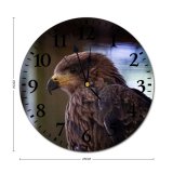 yanfind Fashion PVC Wall Clock Bird Beak Eagle Portrait Outdoors Wild Wildlife Hawk Raptor Avian Falconry Mute Suitable Kitchen Bedroom Decorate Living Room