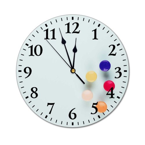 yanfind Fashion PVC Wall Clock Art Space Abstract Design Round Rainbow Artistic Motley Mute Suitable Kitchen Bedroom Decorate Living Room