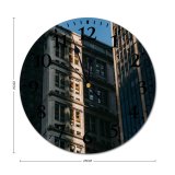 yanfind Fashion PVC Wall Clock Accommodation Apartment Architecture Attract Building Center City Condominium Construction Contemporary Contrast Corporate002 Mute Suitable Kitchen Bedroom Decorate Living Room