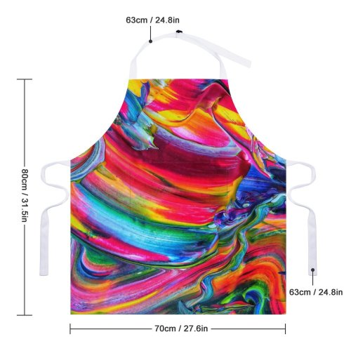 yanfind Custom aprons Abstract Design Creativity Palette Rainbow Artistic Mix Visuals Motley white white-style1 70×80cm