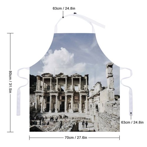 yanfind Custom aprons Aged Ancient Architecture Art Atmosphere Building Celsus City Cloudy Column Space white white-style1 70×80cm