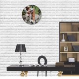 yanfind Fashion PVC Wall Clock Adorable Alley Anonymous Bench Casual City Crop Cute Dog Ethnic Faceless Mute Suitable Kitchen Bedroom Decorate Living Room