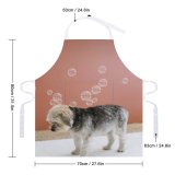 yanfind Custom aprons Adorable Home Attentive Bubble Calm Carefree Creature Curious Cute Decorate Dog white white-style1 70×80cm