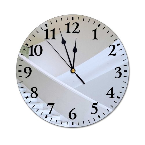 yanfind Fashion PVC Wall Clock Accommodation Apartment Architecture Banister Block Building Construction Contemporary Corridor Daylight Dwell Empty Mute Suitable Kitchen Bedroom Decorate Living Room