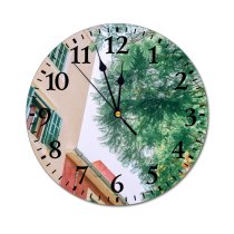yanfind Fashion PVC Wall Clock Aged Architecture Attract Building City Colonial Colorful Complex Cozy Daylight Mute Suitable Kitchen Bedroom Decorate Living Room