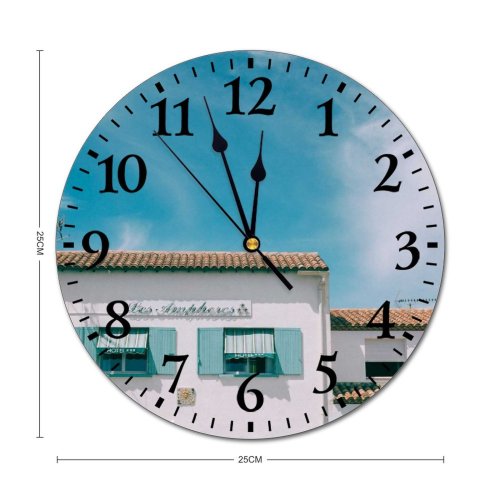 yanfind Fashion PVC Wall Clock Apartment Architecture Building Cement City Cloud Concrete Construction Design Detail District Downtown Mute Suitable Kitchen Bedroom Decorate Living Room
