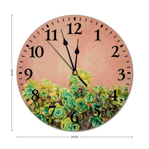 yanfind Fashion PVC Wall Clock Beauty Botany Colorful Space Cultivation Daylight Ecology From Above Greenery Grow Mute Suitable Kitchen Bedroom Decorate Living Room
