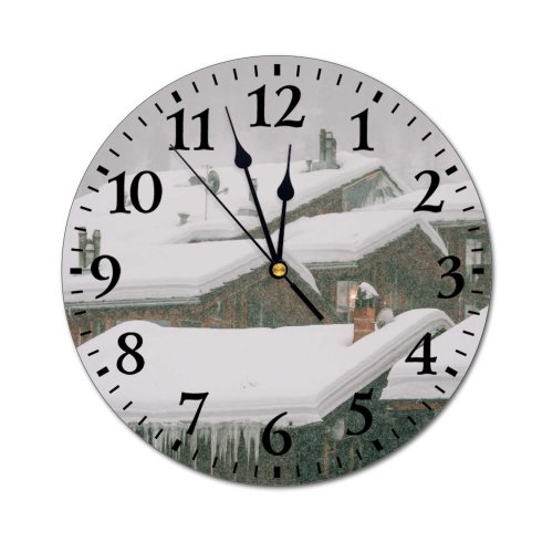 yanfind Fashion PVC Wall Clock Accommodation Aged Architecture Building City Cottage Country Countryside Daytime District Dwell Exterior Mute Suitable Kitchen Bedroom Decorate Living Room