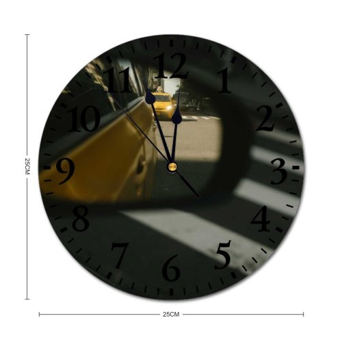 yanfind Fashion PVC Wall Clock Asphalt Auto Automobile Building Bumper Cab Car City Colorful Contemporary Creative Mute Suitable Kitchen Bedroom Decorate Living Room
