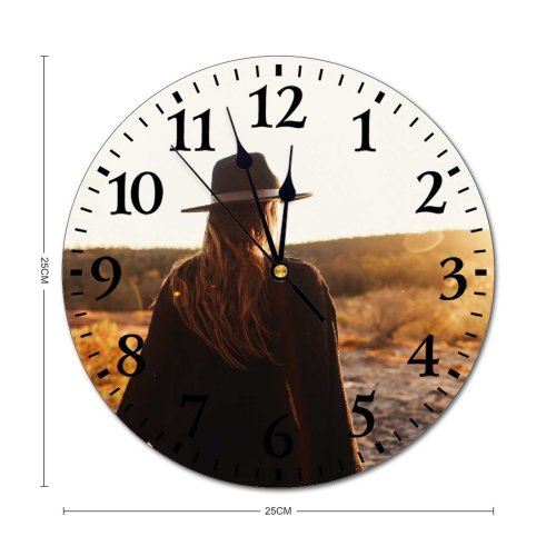 yanfind Fashion PVC Wall Clock Admire Adventure Amazing Anonymous Backlit Coniferous Countryside Enjoy Evening Explore Faceless Female Mute Suitable Kitchen Bedroom Decorate Living Room