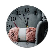 yanfind Fashion PVC Wall Clock Armchair Ball Cloth Colorful Comfort Space Couch Cozy Craft Creative Crochet Mute Suitable Kitchen Bedroom Decorate Living Room