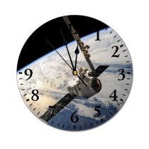 yanfind Fashion PVC Wall Clock Astronaut Astronomy Atmosphere Aviation Exploration Flight Galaxy Planet Satellite Science Space Mute Suitable Kitchen Bedroom Decorate Living Room
