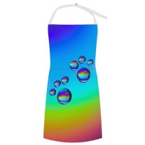 yanfind Custom aprons Art Abstract Design Round Bubble Clean Decoration Shining Turquoise Rainbow white white-style1 70×80cm