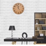 yanfind Fashion PVC Wall Clock Beach Blurred Coast Colorful Daylight Dry Footprint From Above Idyllic Loose Mute Suitable Kitchen Bedroom Decorate Living Room