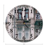 yanfind Fashion PVC Wall Clock Accommodation Aged Apartment Architecture Area Balcony Block Building City Classic Community Complex001 Mute Suitable Kitchen Bedroom Decorate Living Room