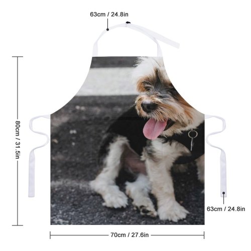 yanfind Custom aprons Accessory Adorable Attentive Blurred Calm Charming Chordate Cute Daytime Dog Friendly Fur white white-style1 70×80cm