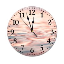 yanfind Fashion PVC Wall Clock Abstract Amazing Aqua Azure Bay Calm Space Dawn Dusk Evening Mute Suitable Kitchen Bedroom Decorate Living Room