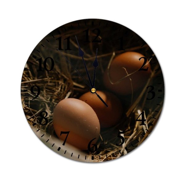 yanfind Fashion PVC Wall Clock Barn Bird Chicken Coop Eggs Farm Farming Fowl Hencoop Henhouse Hennery Homestead001 Mute Suitable Kitchen Bedroom Decorate Living Room