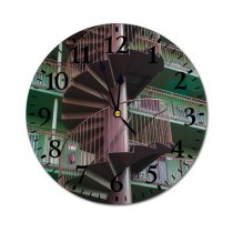 yanfind Fashion PVC Wall Clock Accommodation Apartment Architecture Area Building Calm City Condominium Construction Daylight Daytime Mute Suitable Kitchen Bedroom Decorate Living Room