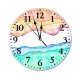 yanfind Fashion PVC Wall Clock Abstract Aesthetic Desktop Art Artistic Colorful Design Impression Pastel Stain Texture Watercolor Mute Suitable Kitchen Bedroom Decorate Living Room
