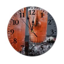 yanfind Fashion PVC Wall Clock Bar Cocktail Glass Juice Cola Cool Vodka Thirst Whisky Liquor Mute Suitable Kitchen Bedroom Decorate Living Room