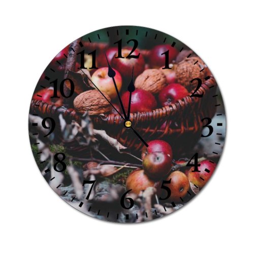 yanfind Fashion PVC Wall Clock Abundance Agriculture Appetizing Arrangement Autumn Basket Countryside Cultivate Daylight Delicious Dessert Mute Suitable Kitchen Bedroom Decorate Living Room