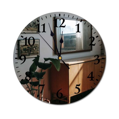yanfind Fashion PVC Wall Clock Apartment Home Cabinet Cupboard Decor Decoration Decorative Detail Dwell Floor Flora Flower Mute Suitable Kitchen Bedroom Decorate Living Room