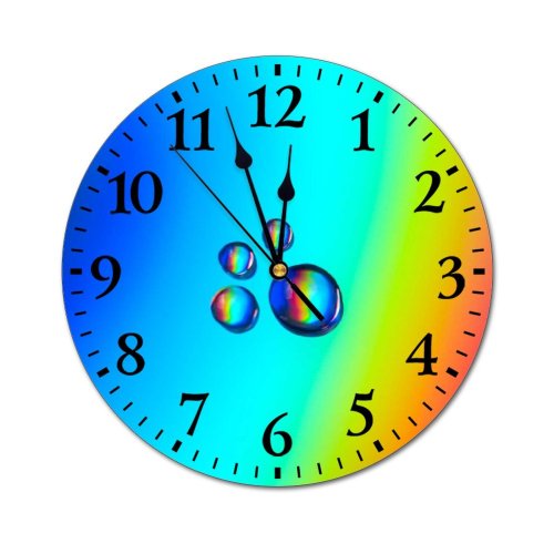 yanfind Fashion PVC Wall Clock Art Abstract Design Creativity Decoration Shining Rainbow Artistic Futuristic Contemporary Mute Suitable Kitchen Bedroom Decorate Living Room